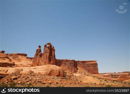 Scenic view at Arches National Park, Utah, USA in sunny day