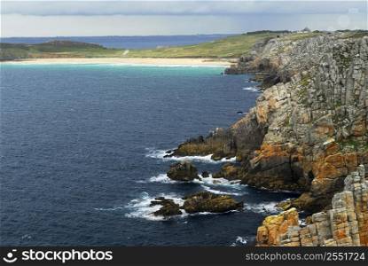 Scenic view from Pointe de Penhir on Atlantic coast in Brittany, France