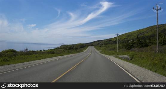 Scenic view of a coastal road, Creignish, Cape Breton Island, Nova Scotia, Canada