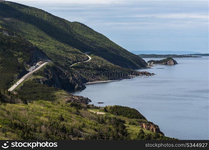 Scenic view of a coastal road, Petit Etang, Cape Breton Highlands National Park, Cape Breton Island, Nova Scotia, Canada
