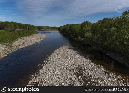 Scenic view of a river in forest, Petit Etang, Cabot Trail, Cape Breton Island, Nova Scotia, Canada