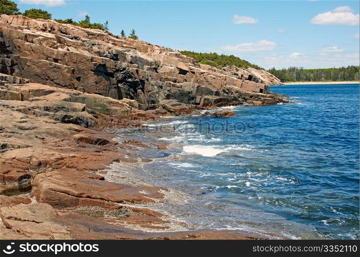 Scenic view of Acadia National Park, Atlantic Coast of Maine.