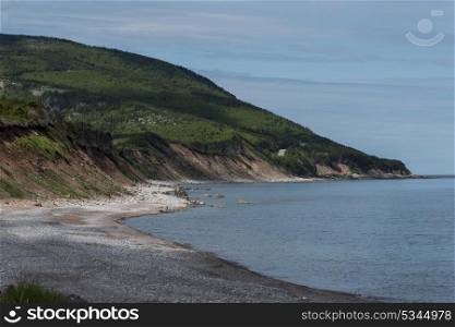 Scenic view of beach, Cabot Trail, Cape Breton Highlands National Park, Cape Breton Island, Nova Scotia, Canada