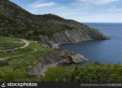 Scenic view of coastline, Meat Cove, Cabot Trail, Cape Breton Island, Nova Scotia, Canada