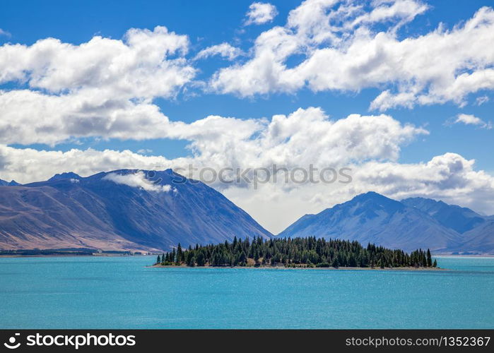 Scenic view of colourful Lake Tekapo