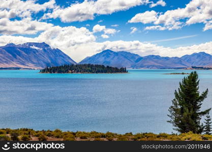 Scenic view of colourful Lake Tekapo