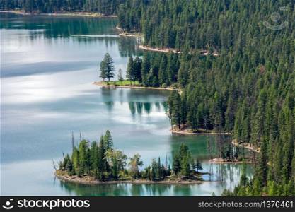 Scenic view of Holland Lake in Montana