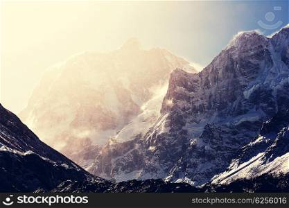 Scenic view of Jannu peak, Kanchenjunga Region, Himalayas, Nepal.
