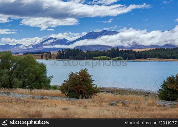 Scenic view of Lake Tekapo in the South Island of New Zealand