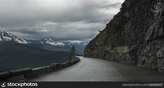 Scenic view of mountain road, Going-to-the-Sun Road, Glacier National Park, Glacier County, Montana, USA