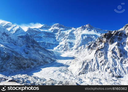 Scenic view of mountains, Kanchenjunga Region, Himalayas, Nepal.