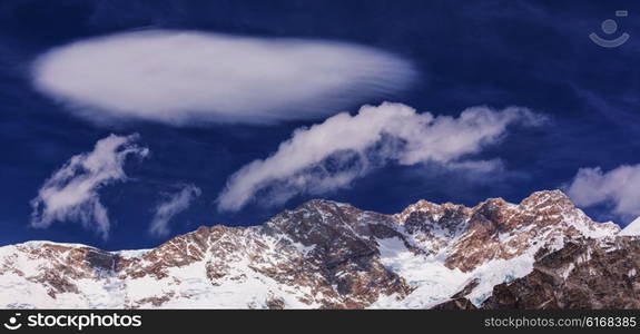 Scenic view of mountains, Kanchenjunga Region, Himalayas, Nepal.