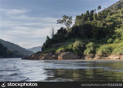 Scenic view of River Mekong, Sainyabuli Province, Laos