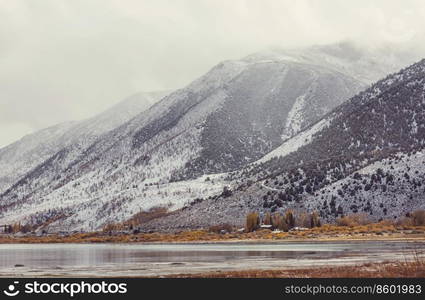 Scenic view of Sierra Nevada Mountain. fall foliage landscape. California,USA.