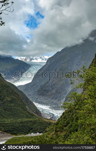 Scenic view of the Franz Joseph Glacier in New Zealand