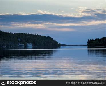 Scenic view of the lake at sunset, Kenora, Lake of The Woods, Ontario, Canada