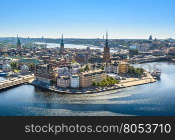 Scenic view of the Old Town or Gamla Stan in Stockholm, Sweden