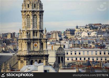 Scenic view on rooftops in Paris France
