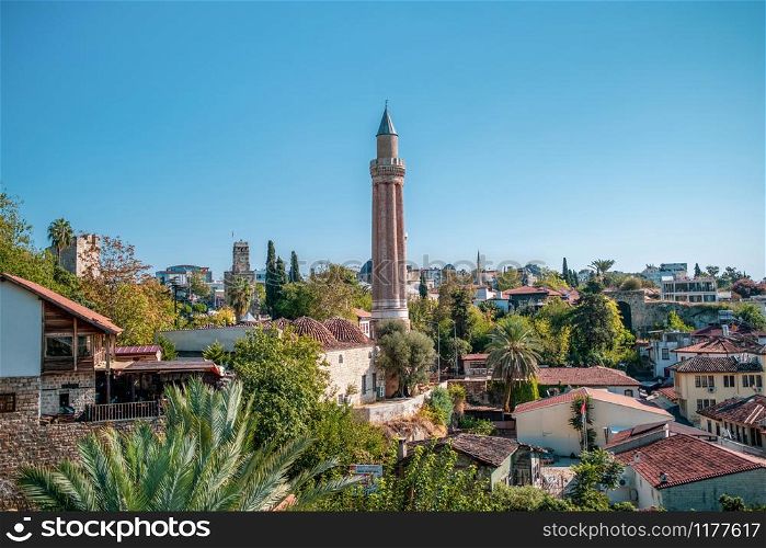 Scenic view over the old town of Antalya, Turkey. Old Town Antalya