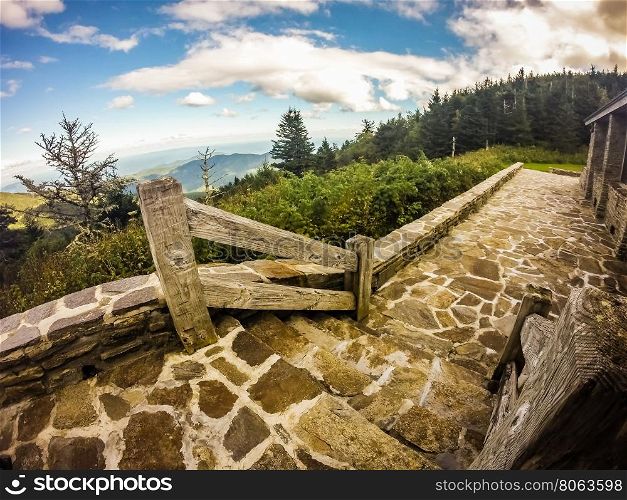 scenic views at sunset on top of mount mitchell