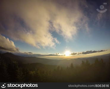 scenic views at sunset on top of mount mitchell