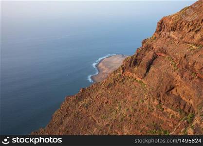 Scenic volcanic coastline landscape, Cliffs in Tamadaba natural park, Grand Canary island, Spain .. Scenic volcanic coastline landscape, Cliffs in Tamadaba natural park, Grand Canary island, Spain.
