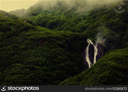 Scenic Waterfall in Alaska, USA