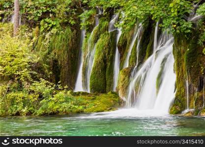 Scenic waterfall in the forest