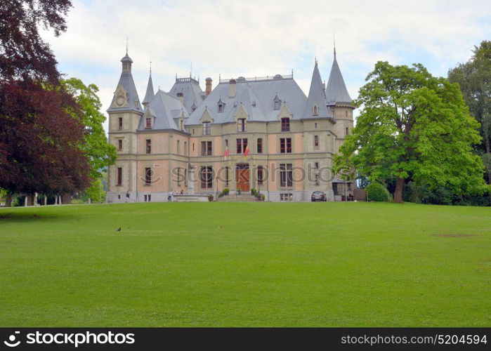 Schloss Schadau and garden in Thun, Switzerland - 23 july 2017