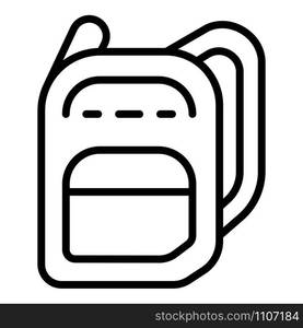 School backpack icon. Outline school backpack vector icon for web design isolated on white background. School backpack icon, outline style