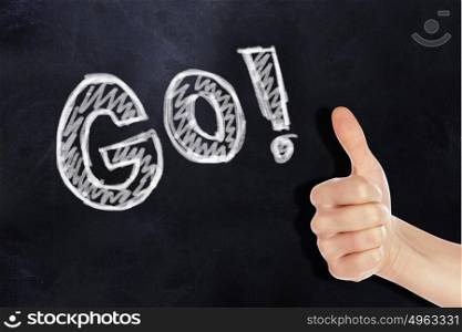 School board with the word Go written on it