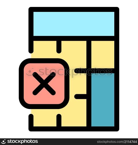 School calculator icon. Outline school calculator vector icon color flat isolated. School calculator icon color outline vector