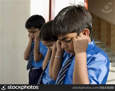 School children being punished