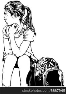 School Girl with Backpack