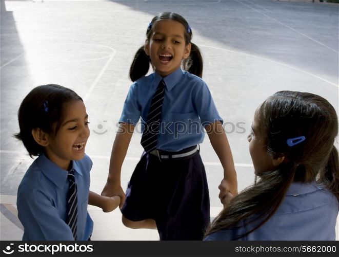 School girls playing