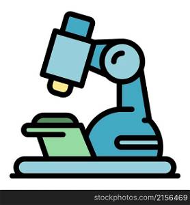 School microscope icon. Outline school microscope vector icon color flat isolated. School microscope icon color outline vector
