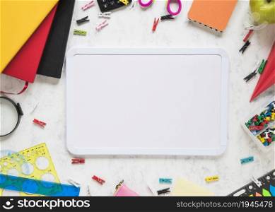 school office supplies white background. High resolution photo. school office supplies white background. High quality photo
