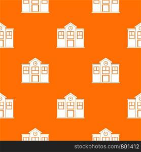 School pattern repeat seamless in orange color for any design. Vector geometric illustration. School pattern seamless