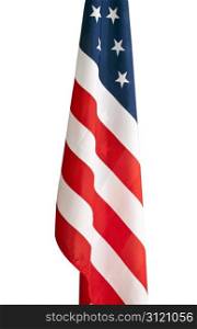 School room American flag isolated on white with a clipping path.