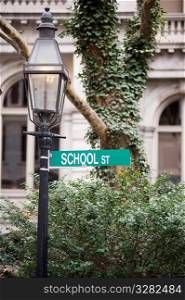 School Street sign in Boston, Massachusetts, USA