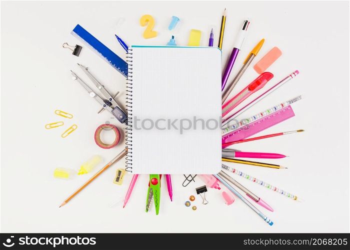 school supplies drawing instruments composition