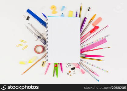 school supplies drawing instruments composition