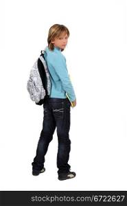 Schoolboy with backpack