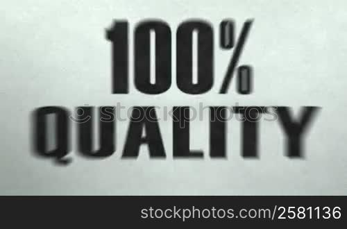 "Schriftzug "100% Quality" rot unterstrichen auf wei?en Hintergrund"