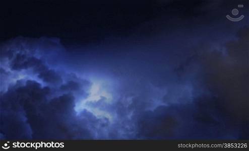 Schwerer Gewittersturm bei Nacht im Zeitraffer - Bad thunderstorm with a lot of lightning over Miami, FL USA.