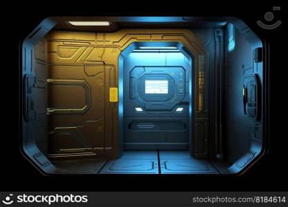 Sci-Fi Door with keypad created by generative AI