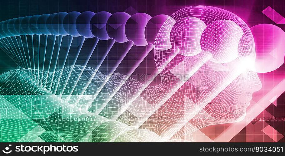 Science Abstract Presentation Background with Molecule Art. Science Background