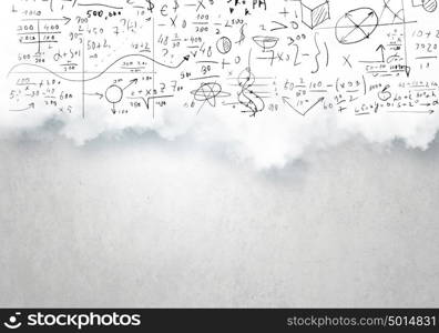 Science and knowledge. Conceptual background image with sketches and formulas