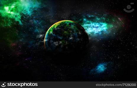 Science background astrological planet Earth is covered by gas by NASA.