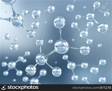 Science background with molecule or atom, Abstract atom or molecule structure for Science or medical background, 3d illustration.